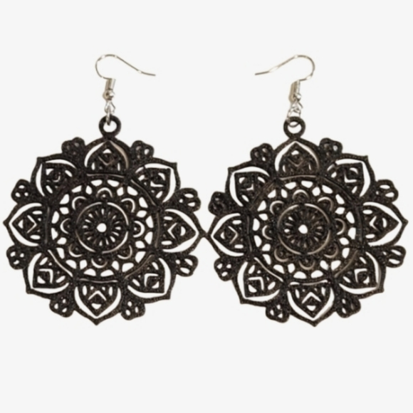 Mandala Dangle Earrings - Picture 1 of 5